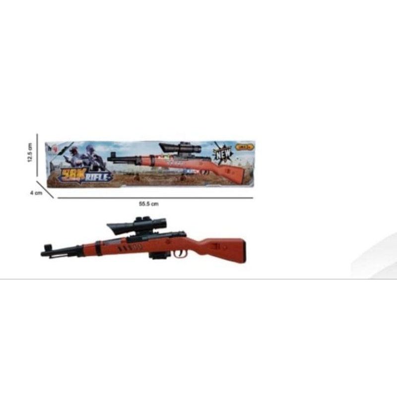 Mainan Tembak Sniper Box Rifle 98K Sound Light Super Keren