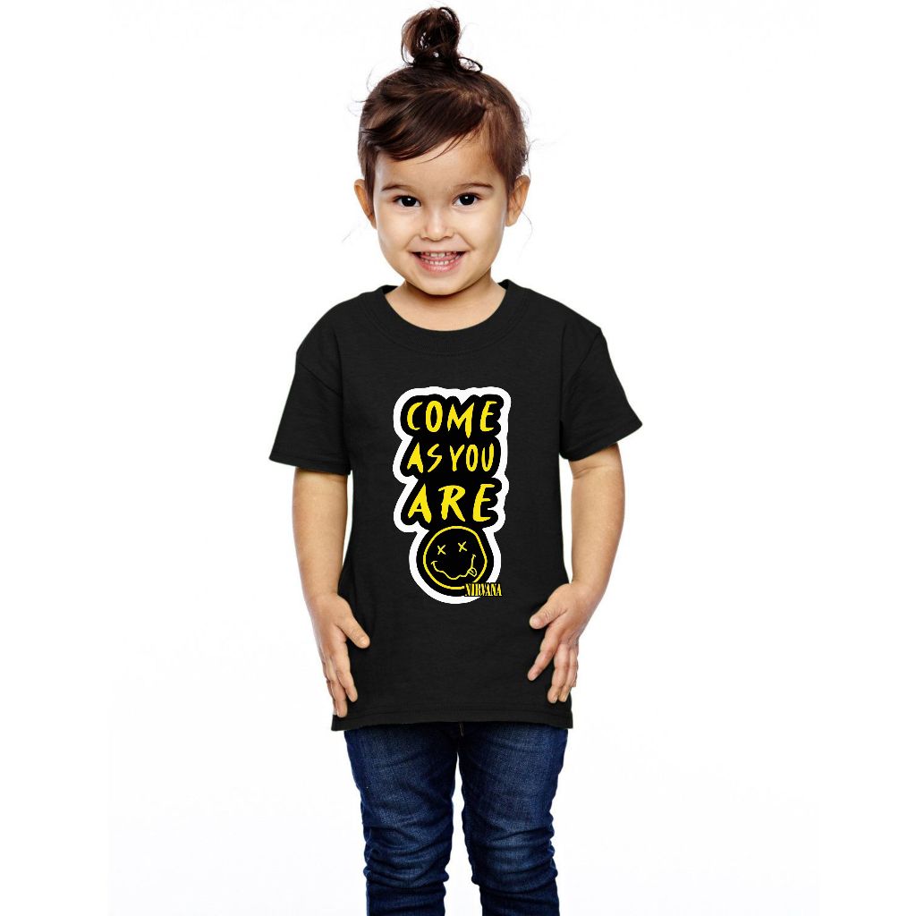 Baju Kaos Distro Musik Nirvana Anak Laki Laki/ Perempuan Umur 1-10 Tahun Bahan Cotton 30s