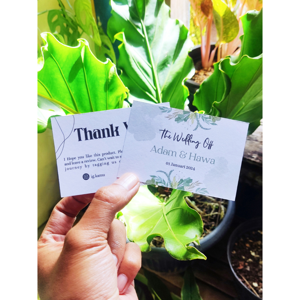 Thank card / Thank you card / Thank card olshop / Souvenir Vintage Rustic (CUSTOM) Brief Card