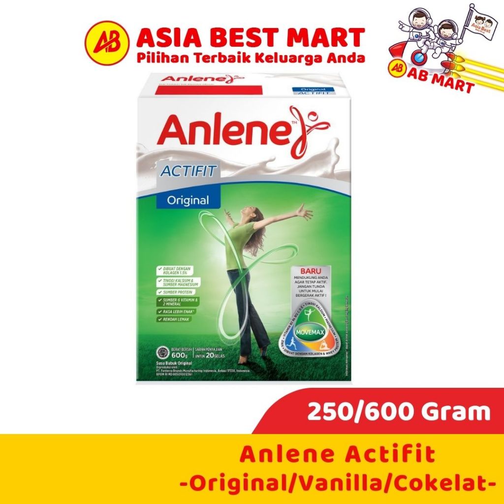 

Anlene Actifit 600gr Original Cokelat Vanilla Susu Bubuk Dewasa Tulang Tinggi Kalsium Protein