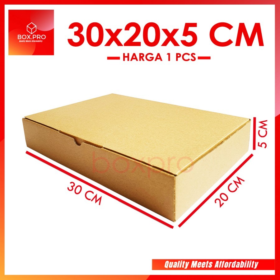 

ECER Kardus Dus uk 30x20x5 cm Die Cut Box Kotak Packing Aksesoris Baju