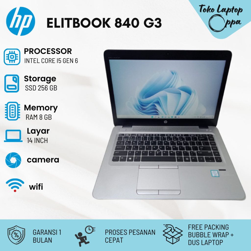 Laptop Bekas HP Murah Bergaransi EliteBook 840 G3 core i7