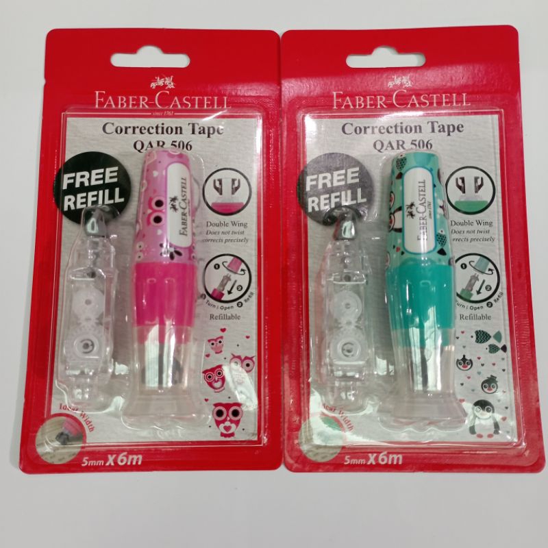 

Ay00! CORRECTION TAPE FABER CASTELL QAR 506 5mm x 6merek ( +refill) / pcs