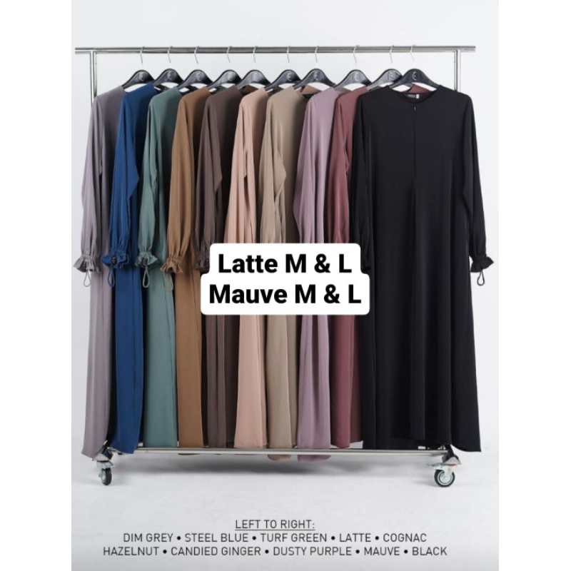 KASYA DRESS BY ALJENNA BAHAN ILYANA SILK BLACK COGNAC LATTE MAUVE