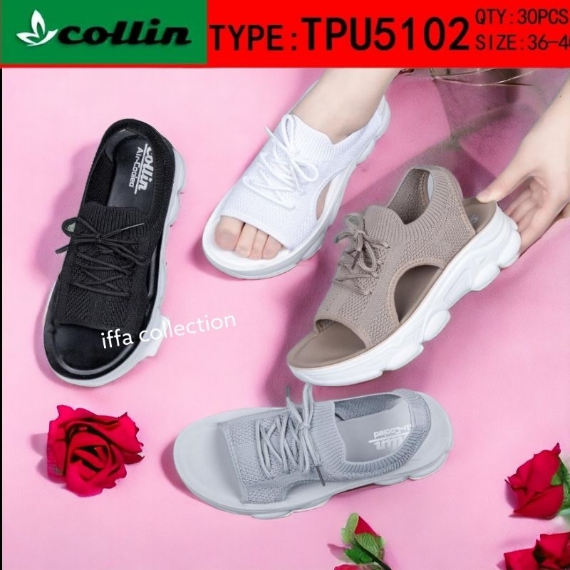 sepatu sandal let collin rajut import original