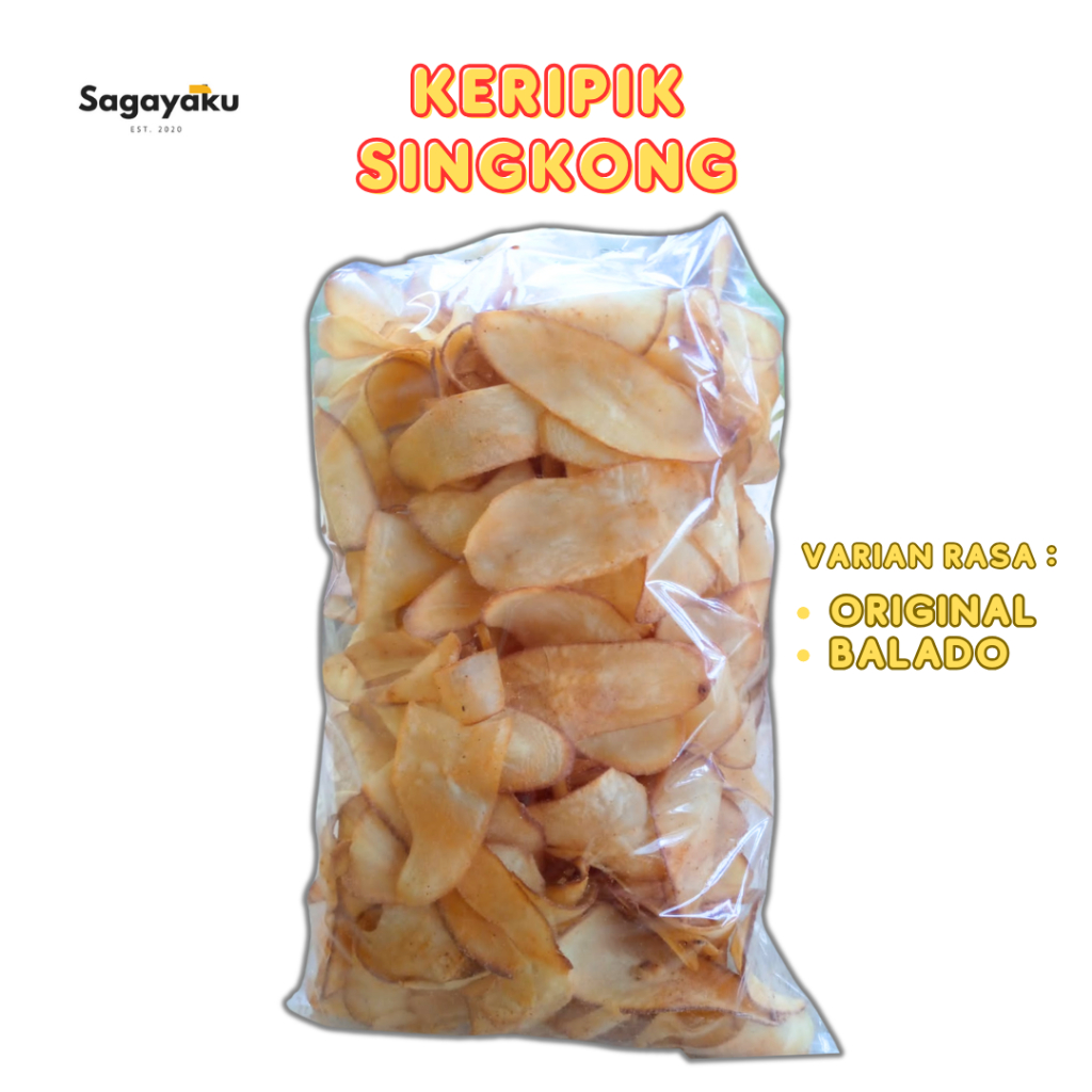 

KERIPIK KRIPIK SINGKONG ASIN PEDAS MANIS 500 Gram - SAGAYAKU