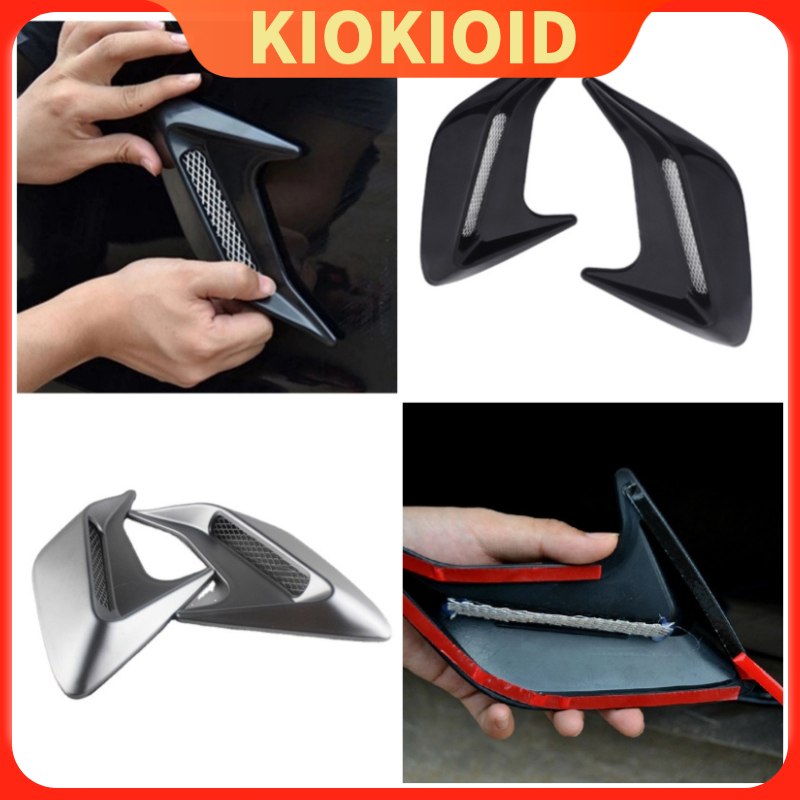 2Pcs Dekorasi Variasi Insang Hiu Mobil Isi Car Air flow Side Fender Air Flow Kap Mesin Air Scoop Car