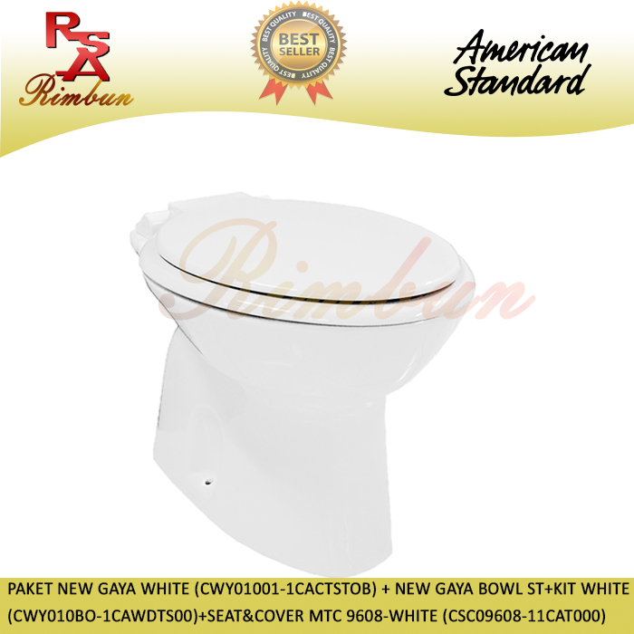 Closet Duduk American Standard New Gaya White (+Tutup) (Tanpa Gasket)