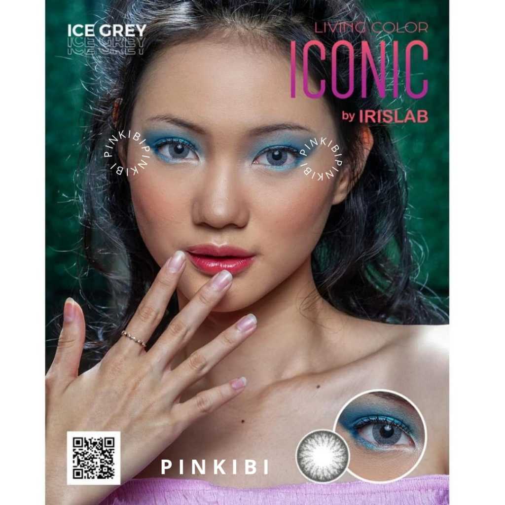 GROSIR - Softlens LIVING COLOR ICONIC 14.4MM Softlens Gray Minus , Softlens Minus , Softlens Normal 