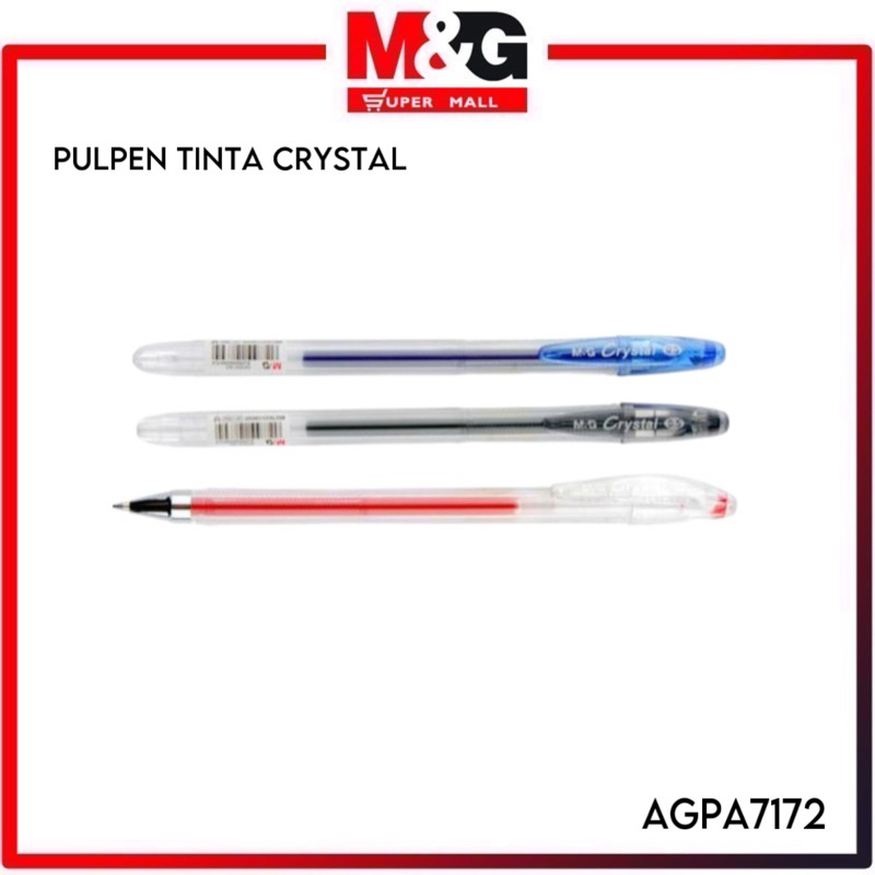 

M&G Pulpen Gel Kristal 0.5mm Black Red Blue / Bolpoin Gel 0.5mm / AGPA7172