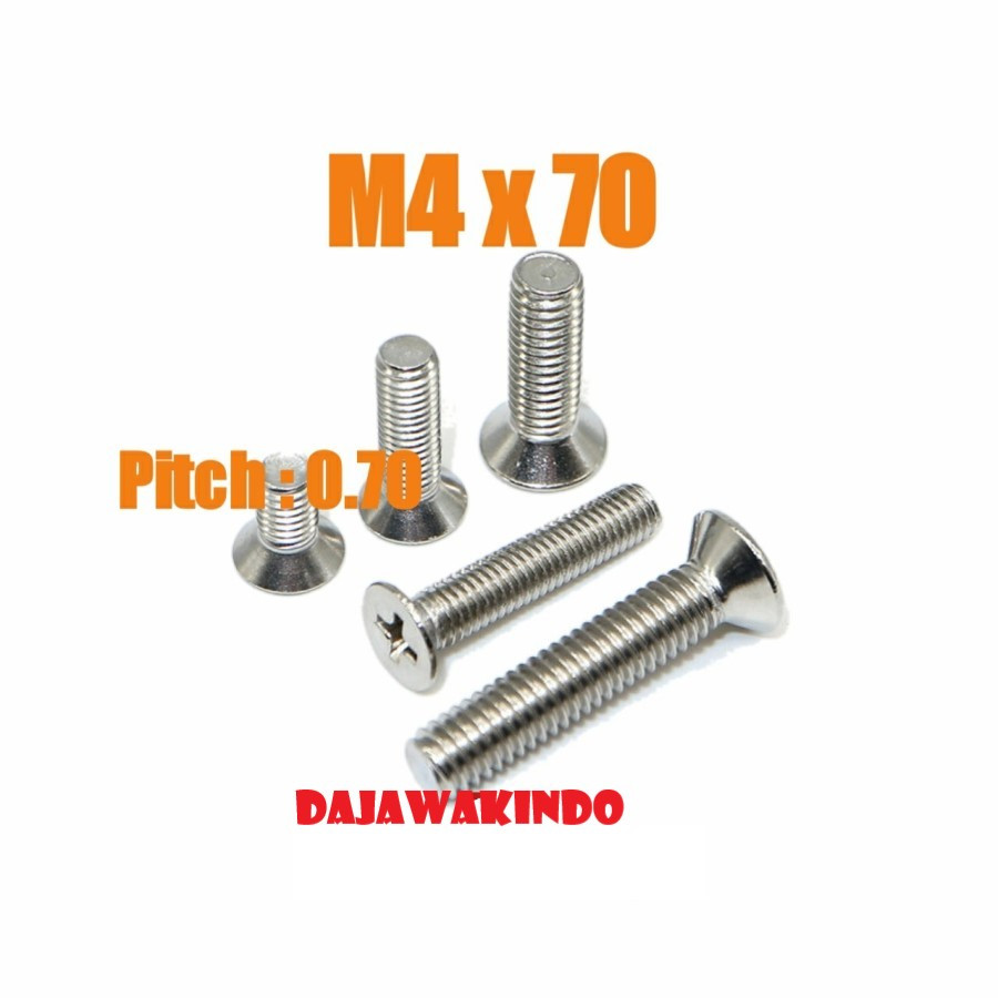 Baut JF Stainless M4 x 70 / Machine Screw Stainless 304