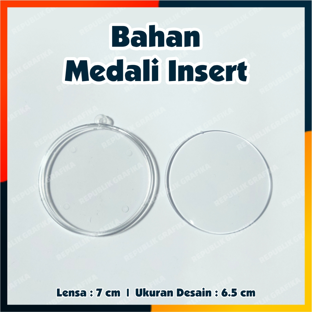 BAHAN MEDALI AKRILIK INSERT PAPER BULAT UKURAN 7 CM
