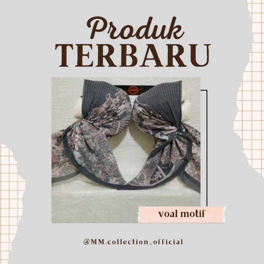 Hijab Segi Empat  Voal Motf/Voal Motif Terbaru /Voal Motif Premium/Hijab Motif Bunga/Hijab MM