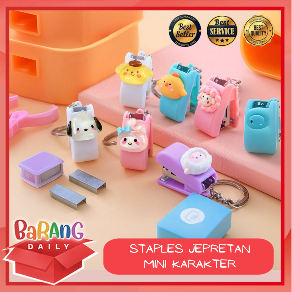 STAPLES JEPRETAN MINI KARAKTER LUCU / STAPLER KARAKTER GANTUNGAN KUNCI HEKTER MINI