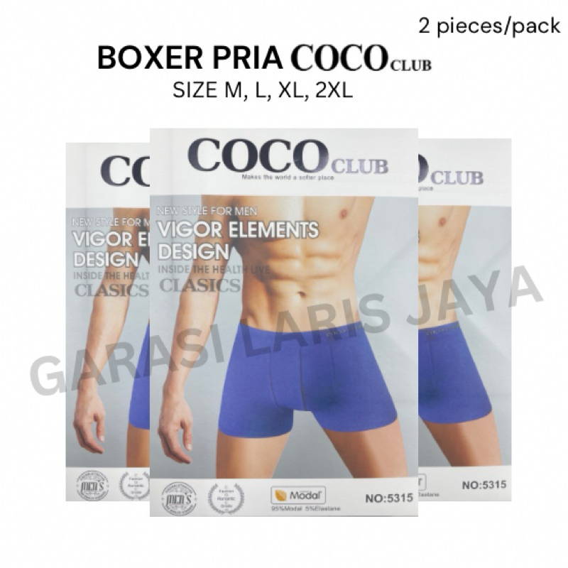 BOXER CELANA DALAM PRIA COCOCLUB M-2XL | Boxer Pria Adem, Silky, Lembut