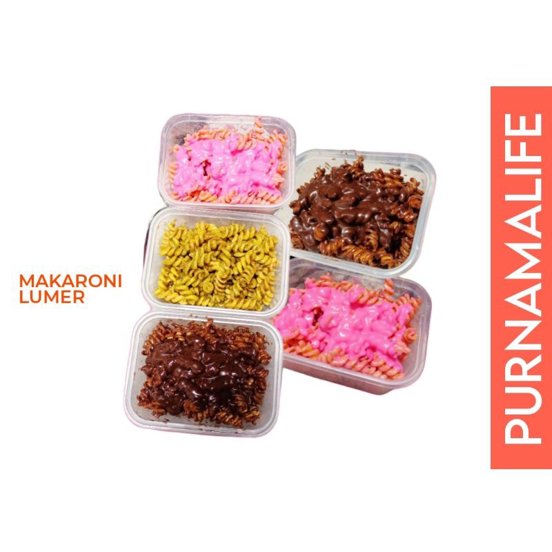 

[PREMIUM ] MAKARONI SPIRAL MANIS COKLAT LUMER BOX PREMIUM I MAKARONI COKLAT LUMER STRAWBERRY GREEN TEA MATCHA BY PURNAMALIFE