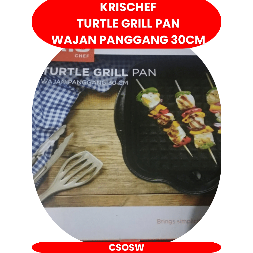 Krischef Plat Pemanggang Bentuk Kura-kura - Hitam GRILL PAN TURTLE