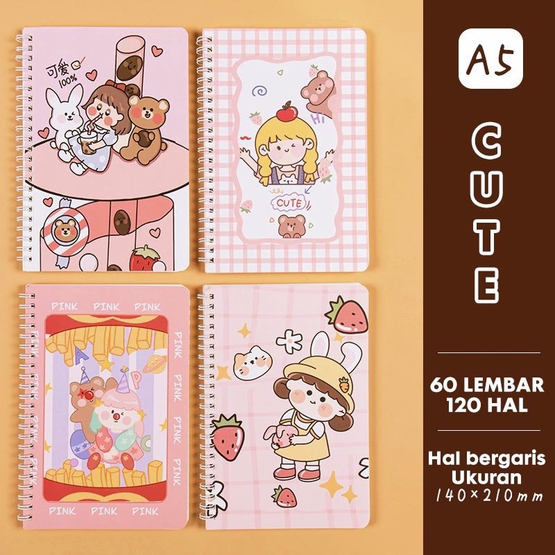 

Buku Tulis A5 Notebook Mini Alat Tulis Karakter Lucu