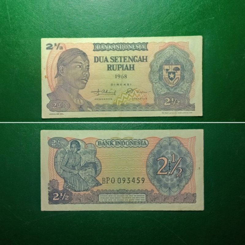 Uang kuno 2 1/2 rupiah Soedirman 1968