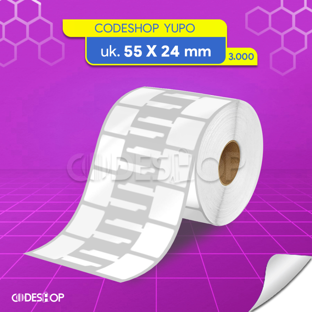 

Kertas Stiker Label Barcode Perhiasan Jewelry Yupo 55mm x 24 mm