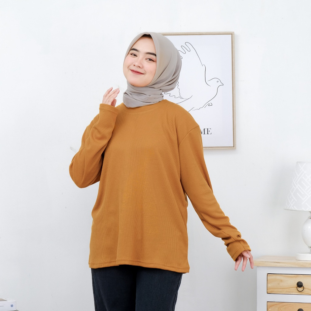 STYLIVA Waffle Knit Sweater Premium - Wanita