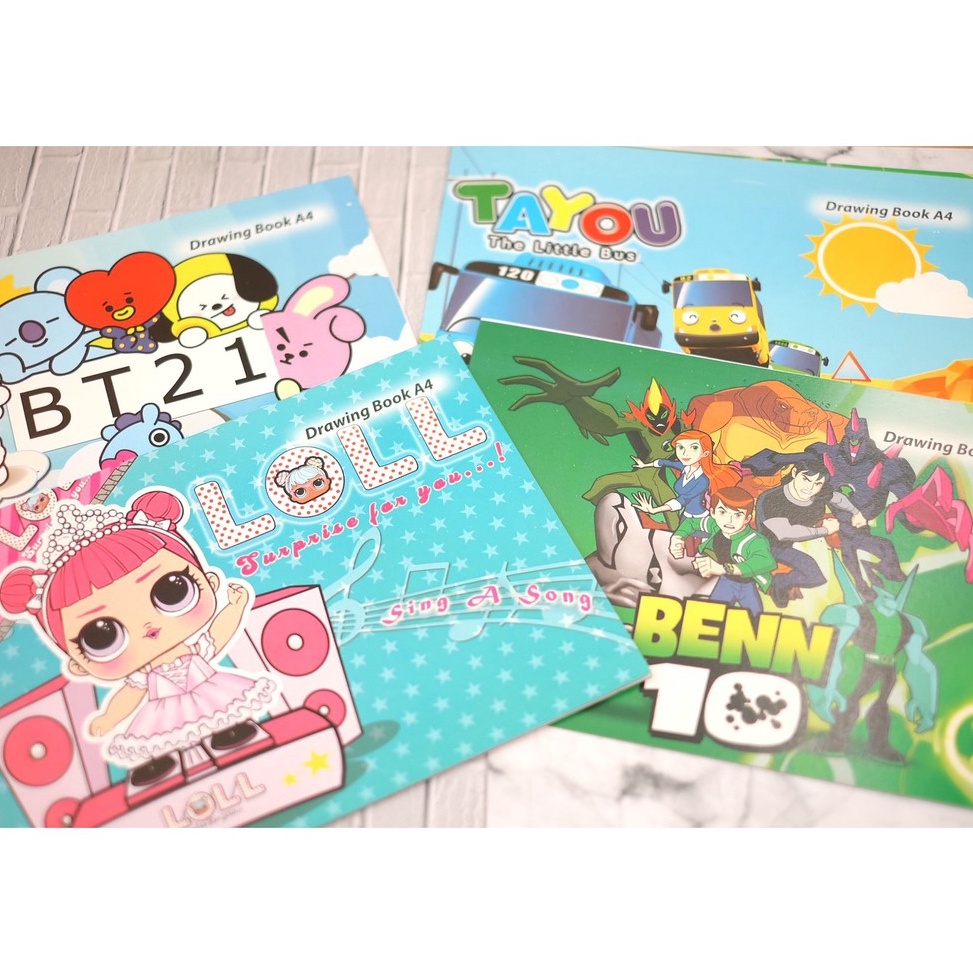 

np Stok Banyak 5 Piece Buku Gambar Anak Anak A4 A47