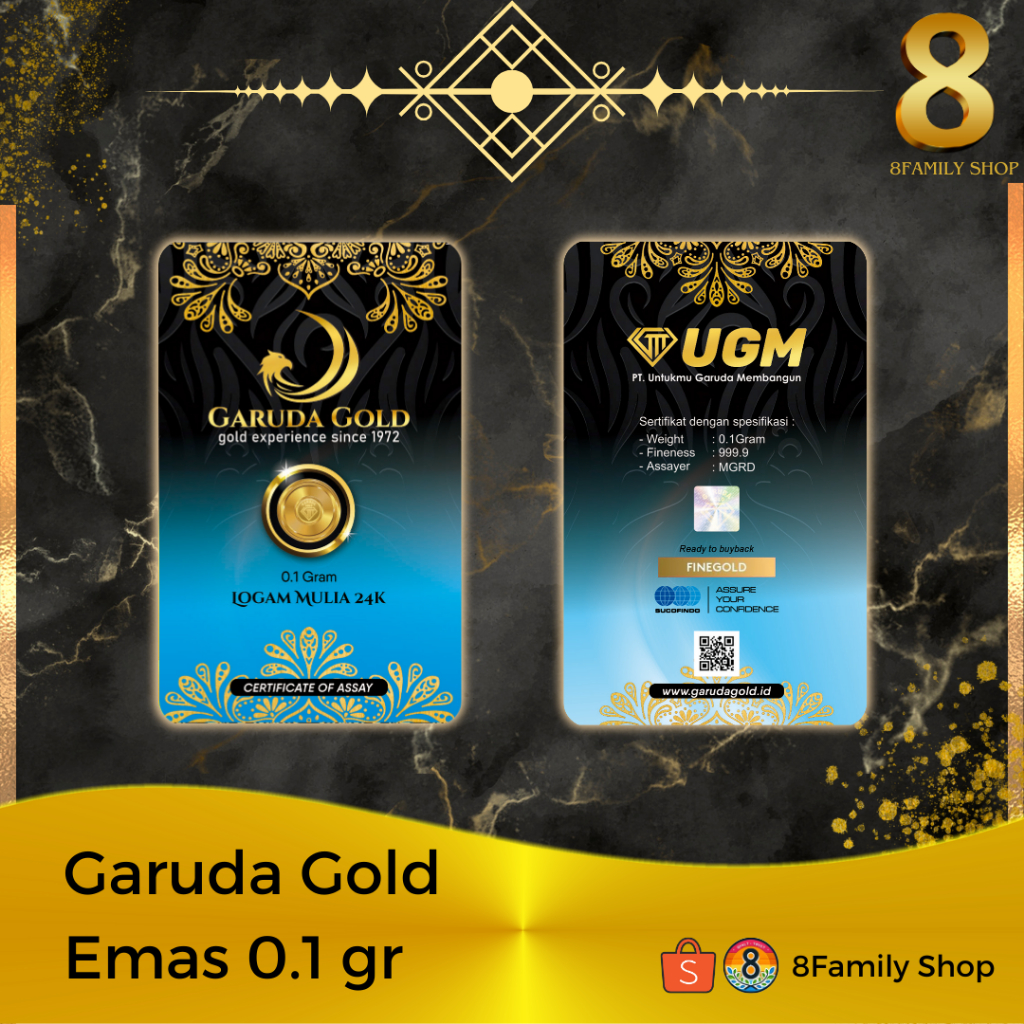 Logam Mulia Emas 24 Karat 0.1 gram GARUDA GOLD