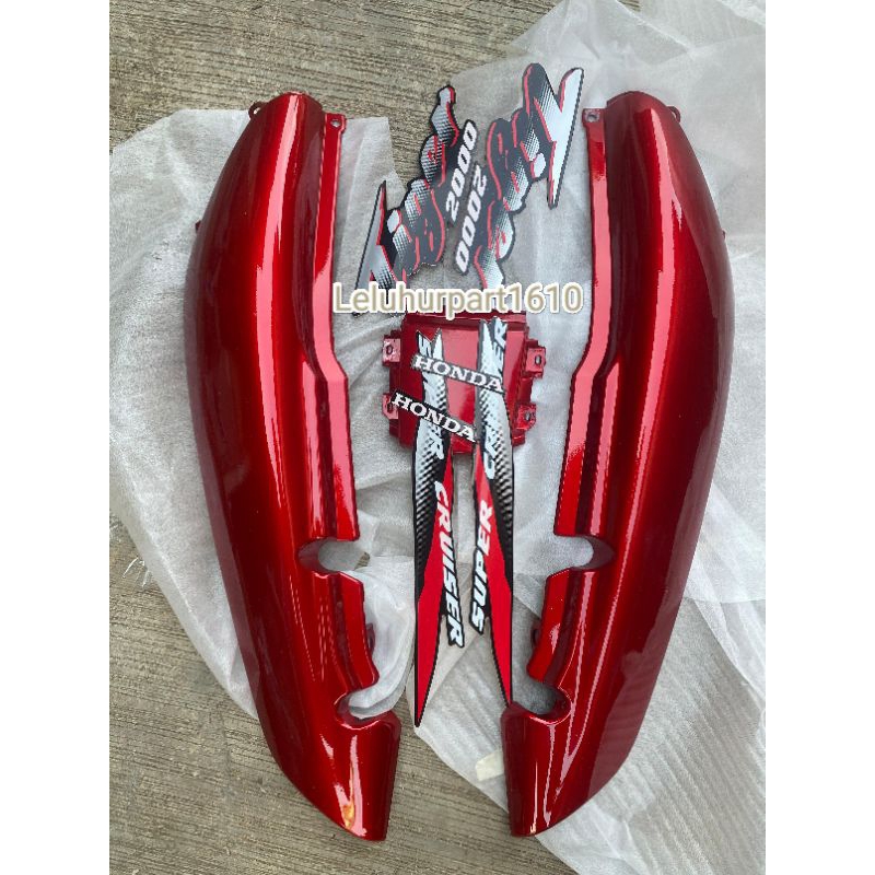 Tebeng body tiger lawas /tiger 2000 merah set setiker