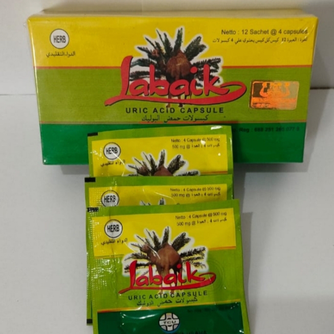 Labaik Alami obat asam urat pegel linu reumatik Asli Original Isi 48 Kapsul Herbal Asam Urat Nyeri T