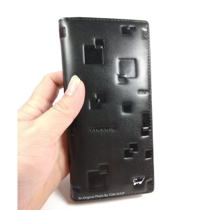 Terlaku DOMPET PRIA WANITA PANJANG KULIT ASLI BRAUN BUFFEL MUAT BANYAK KARTU ADA RESLETING DALAM
