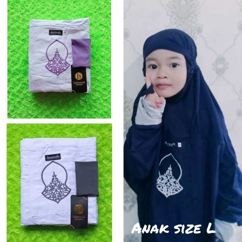 Mukena basmah anak/mukena yabasmah anak/mukena yabasmah/mukena anak/mukena basmah/mukena anak XL