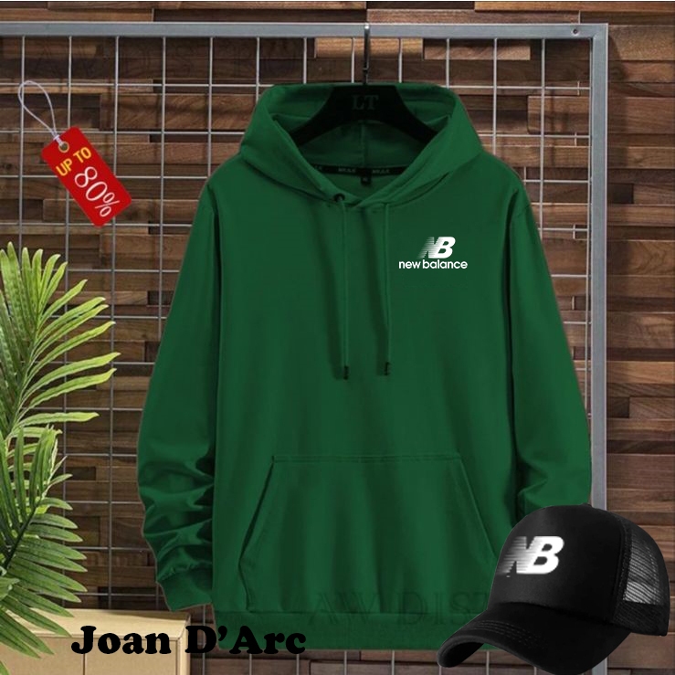 FREE TOPI... COD Jaket Hoodie Distro NB Text Putih Premium Quality Sweater Hoodie Tulisan Jaket Kata