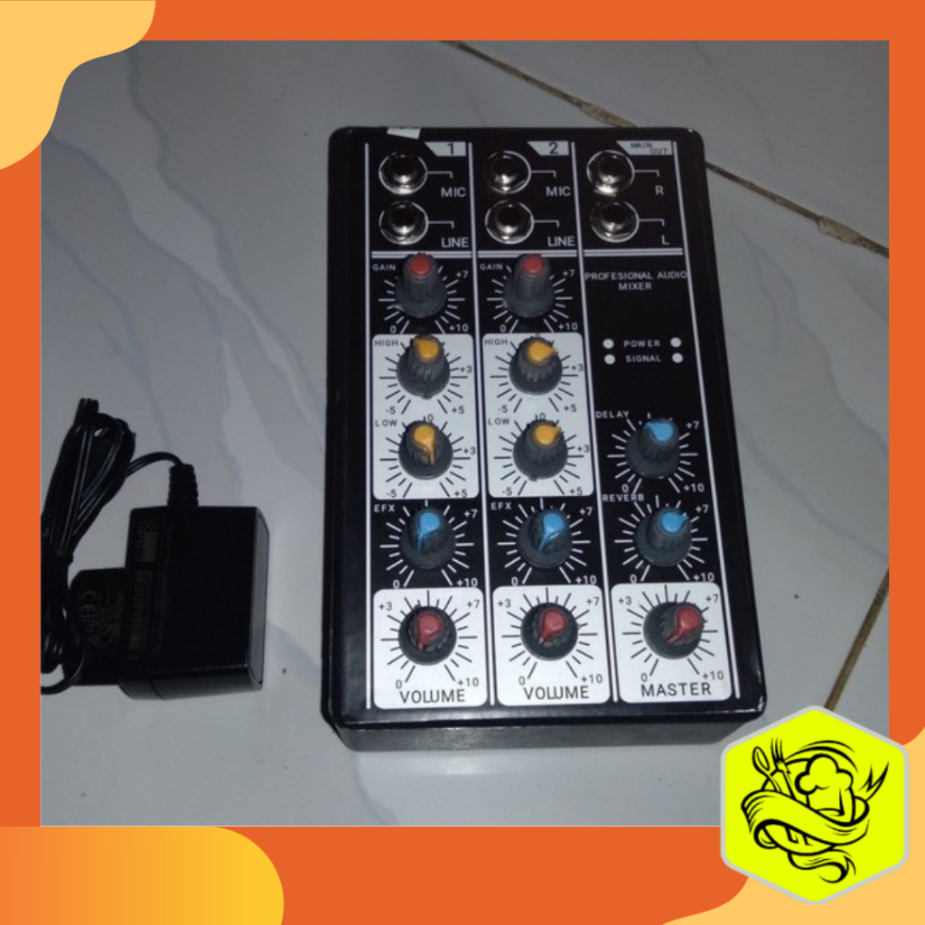 Mini Mixer Audio 2 Channel Bisa Digunakan Karaoke - Black