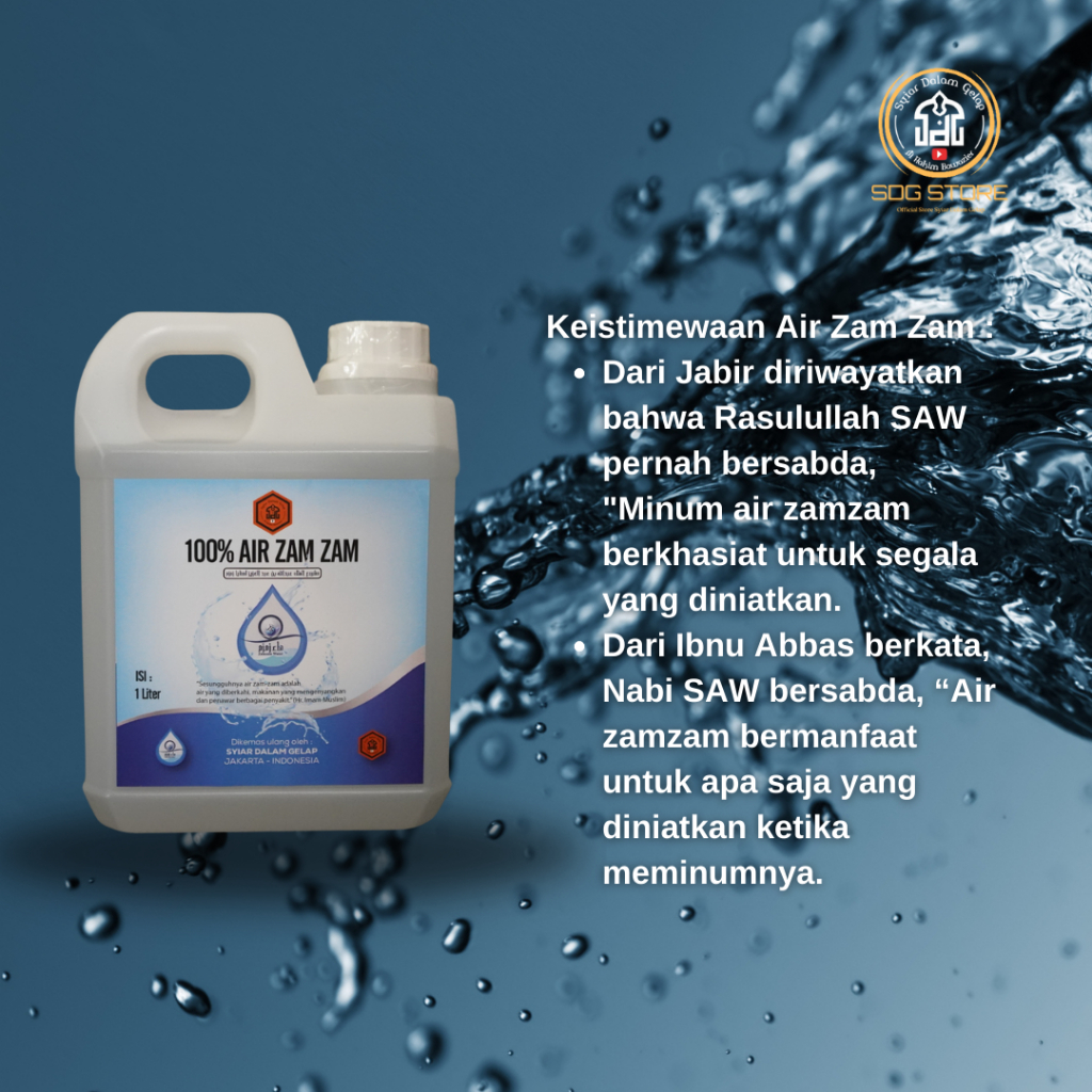 

Ay00! SDG Air Zam Zam 1 Liter / Air Zam Zam 100% Murni Tanpa Campuran