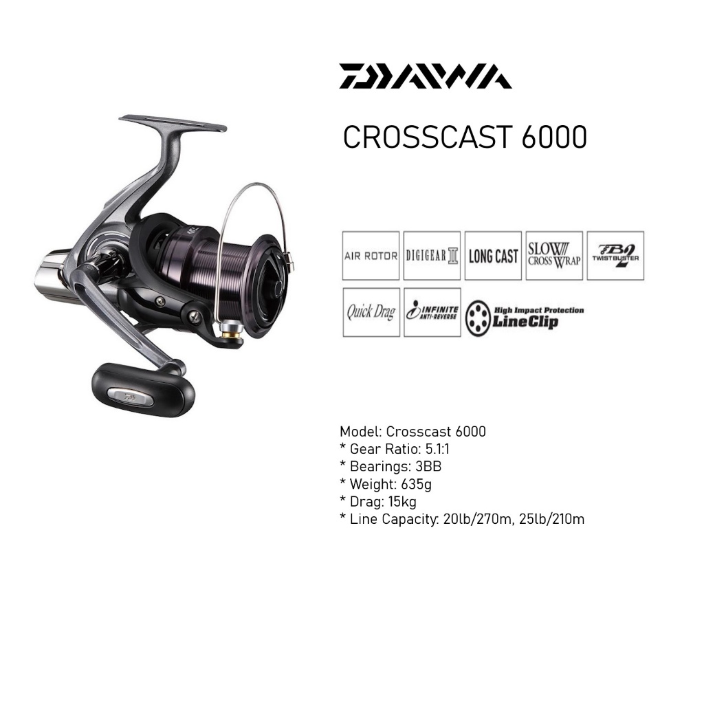 Daiwa Crosscast 6000 Surf Reel Pasiran Rock Fishing Pancing