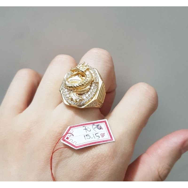 Cincin emas 70 naga timbul