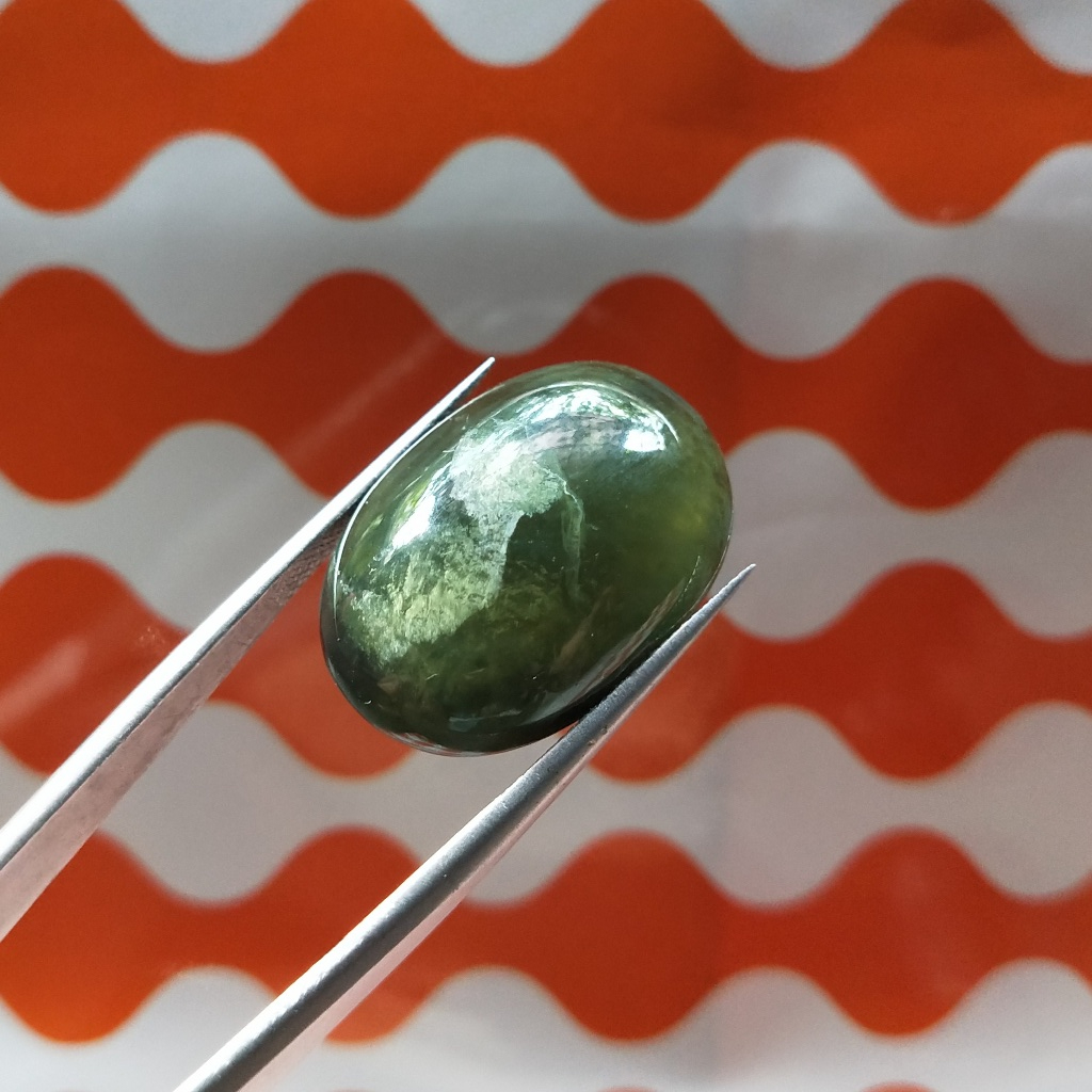 Batu / Stone / GIOK OVAL / GIOK HIJAU Giok Pounamu NZ CT 28.0 Asli