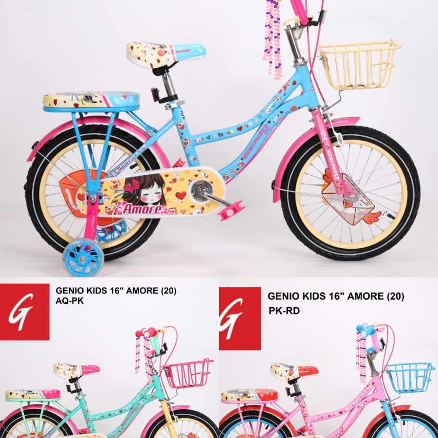 SEPEDA MINI ANAK PEREMPUAN 16 12 18 MINI GENIO AMORE