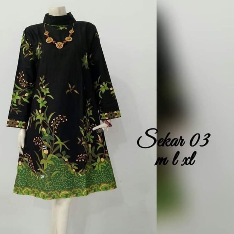 Tunik Batik Cantik - Atasan Batik Wanita Jumbo Modern - Baju Batik Wanita Kerja