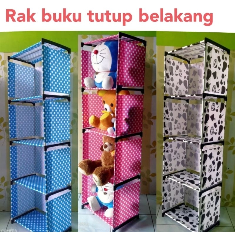 RAK BUKU 1X5 RAK SUSUN PORTABLE DENGAN TUTUP BELAKANG