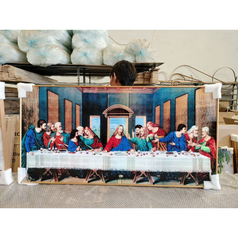 lukisan Porcelain Painting Diamond 5d lukisan gambar Yesus perjamuan