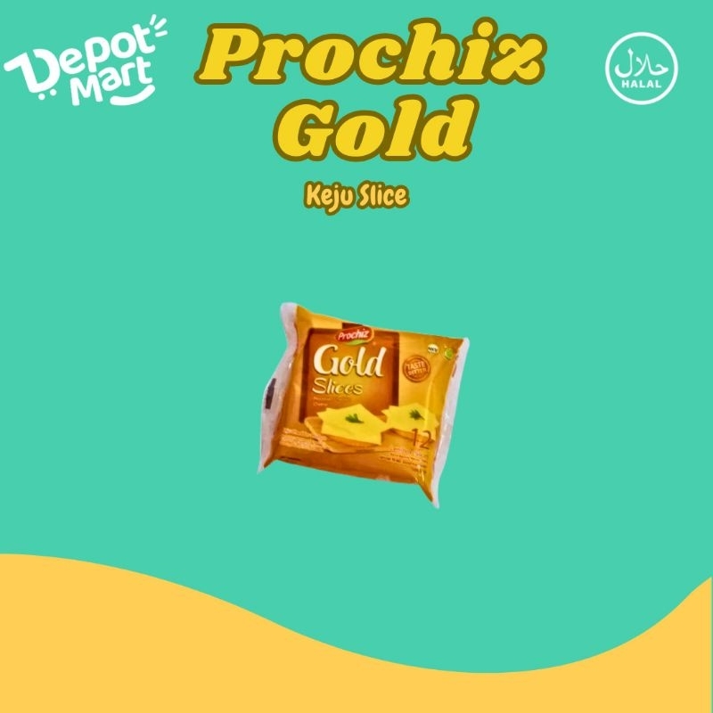 

Keju Prochiz Cheddar Slice Gold Lembaran Keju Slices Murah isi 12 Lembar 156 gr Depot Mart