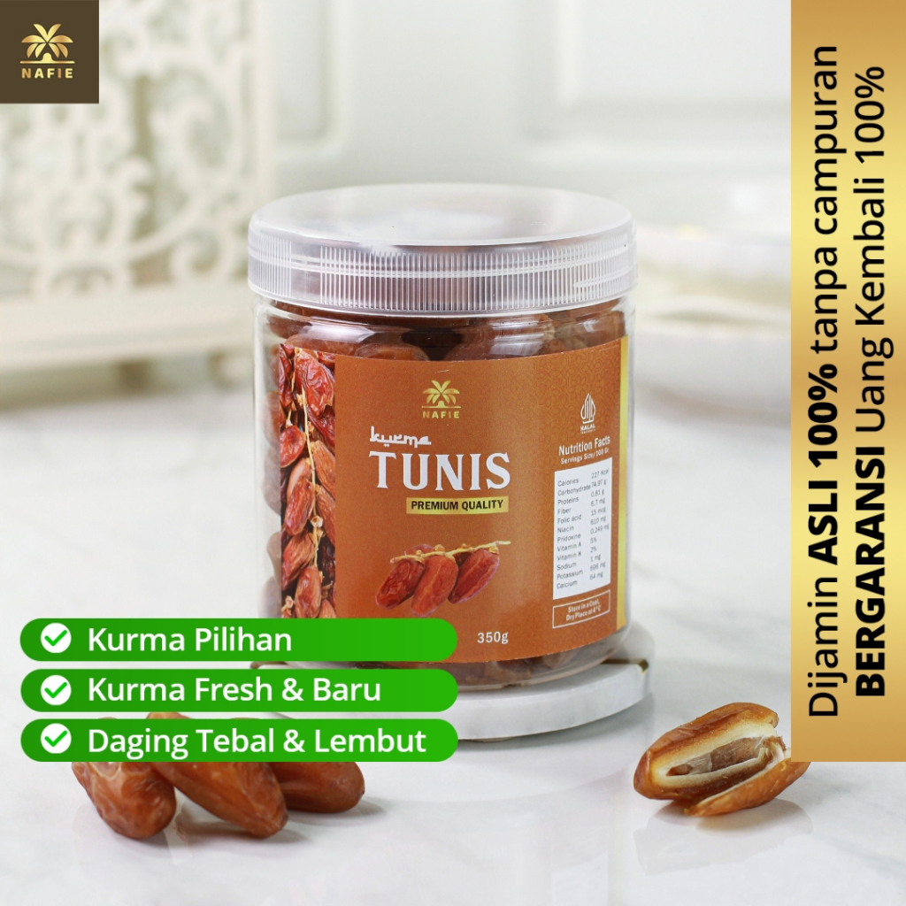 

Kurma Tunisia / Kurma Tangkai Asli 100% Original Premium 350 Gram | Kurma Nafie