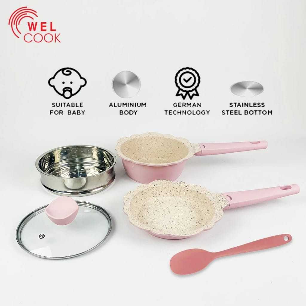 Welcook Peralatan Panci Bayi Baby CookwarePink