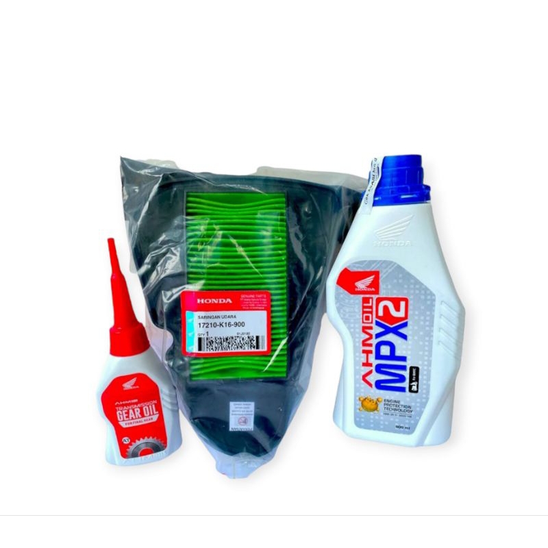 PAKET FILTER UDARA+OLI GARDAN+OLI MPX2 AHM HONDA BEAT FI SCOOPY FI SPACY FI ORIGINAL
