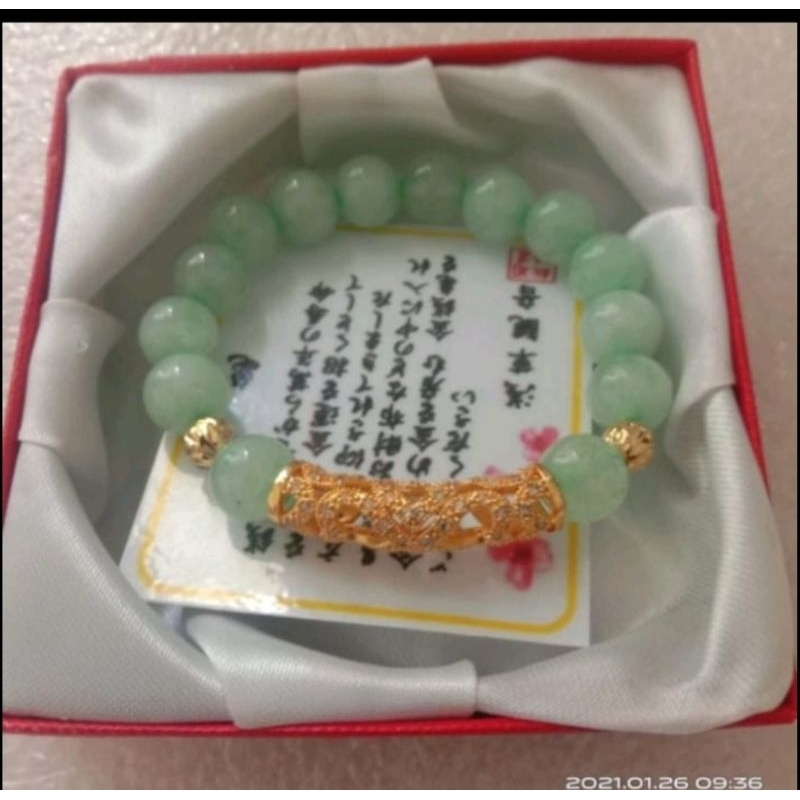 GELANG GIOK NATURAL COMBI PIPA TITANIUM.