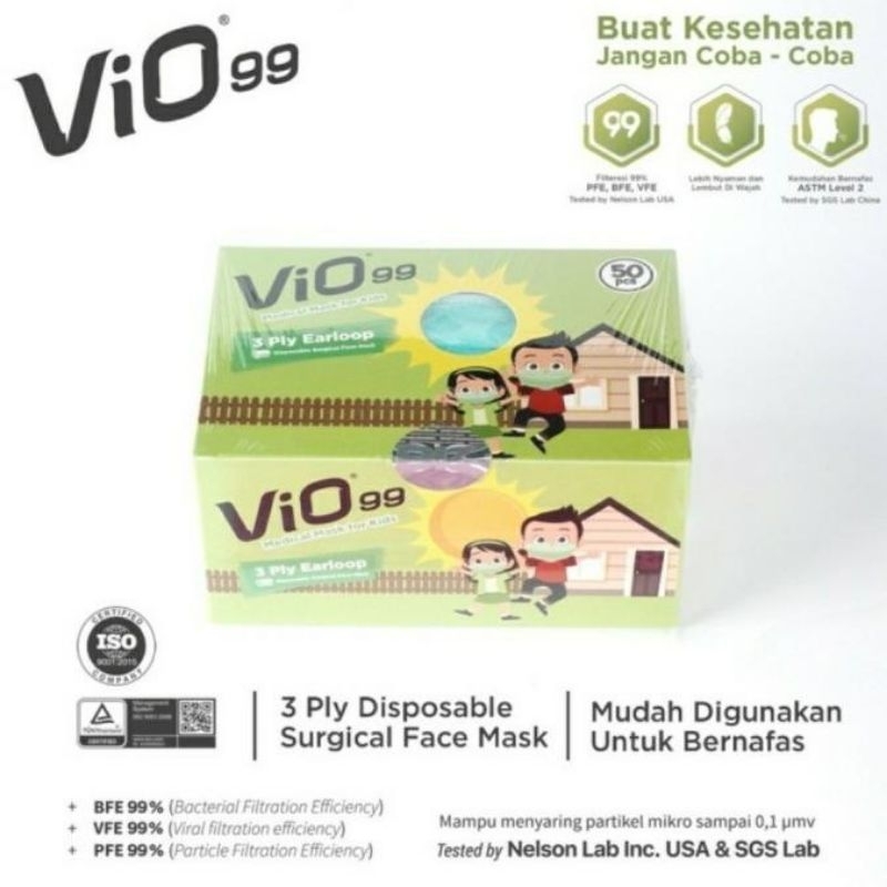 Masker vio99 earloop anak