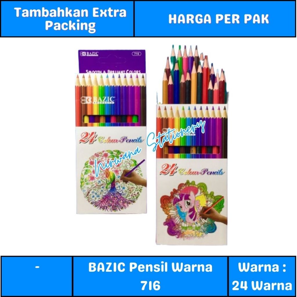 

Bazic Pensil Warna 24 Warna 716