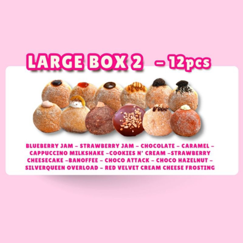 

Large Box 2 (Bomboloni isi 12pcs)