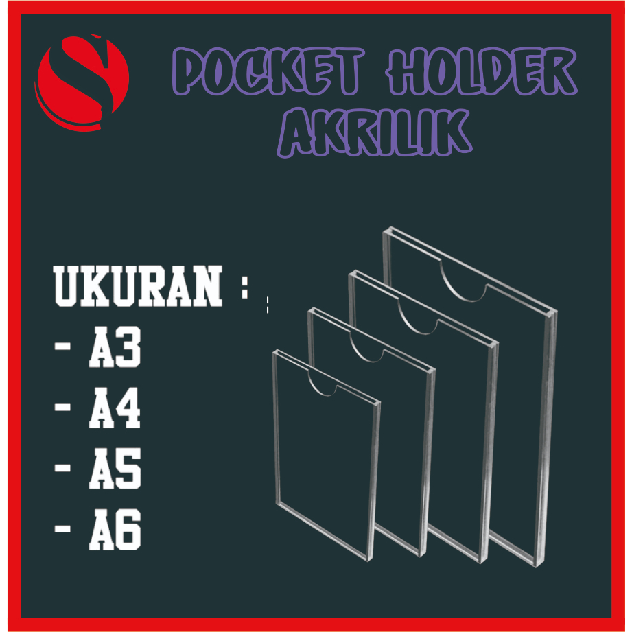 Akrilik Display Dinding Frame / Akrilik Pocket Frame